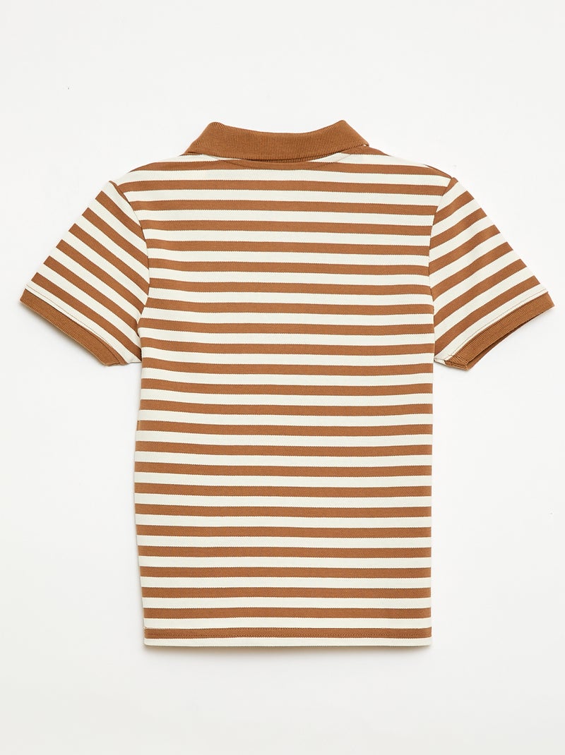 Kurzarm-Polo aus Baumwoll-Piqué Beige - Kiabi