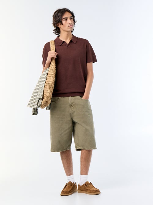 Kurzarm-Polo mit Ajourmuster - Kiabi Kurzarm-Polo mit Ajourmuster - Kiabi
