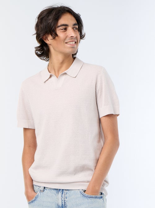 Kurzarm-Polo mit Ajourmuster - Kiabi Kurzarm-Polo mit Ajourmuster - Kiabi