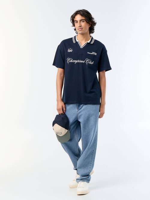 Kurzarm-Polo mit gestickten Schriftzügen - Kiabi Kurzarm-Polo mit gestickten Schriftzügen - Kiabi