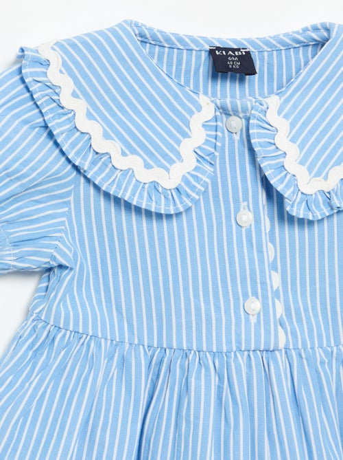 Kurzarm-Popelinekleid mit Bubikragen - Kiabi Kurzarm-Popelinekleid mit Bubikragen - Kiabi