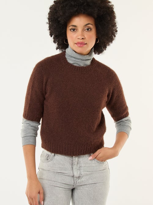 Kurzarm-Pullover aus Grobstrick - Kiabi