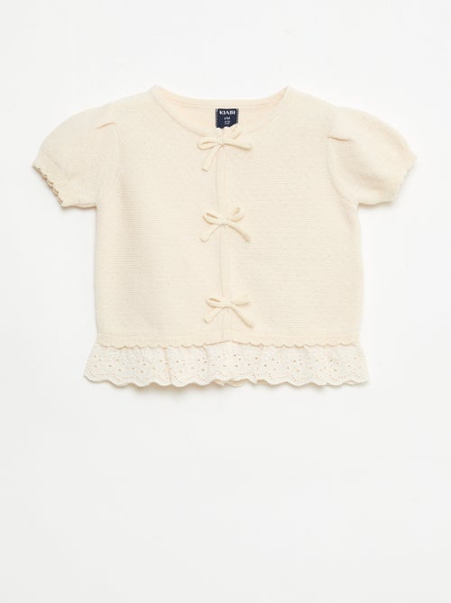 Kurzarm-Pullover mit verspielten Schleifen - Kiabi
