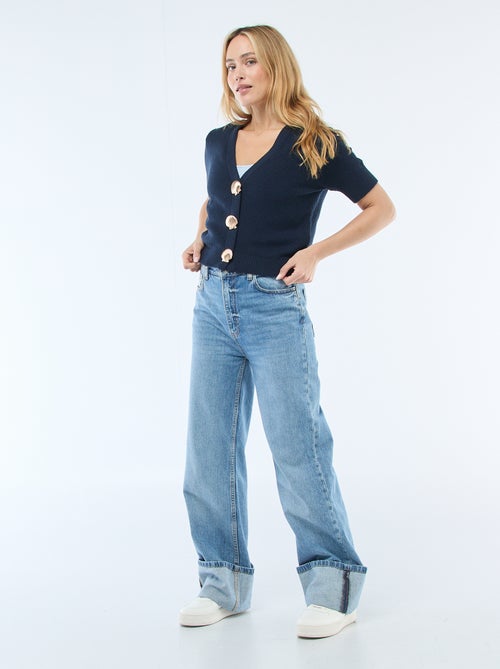 Kurzarm-Strickjacke mit verspielten Knöpfen - Kiabi
