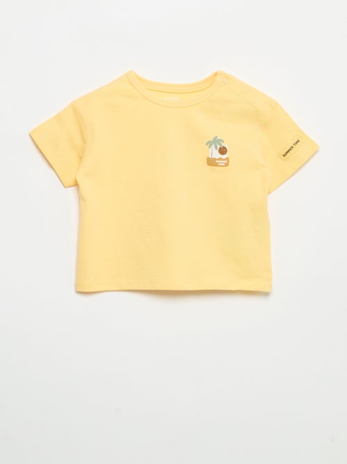 Kurzarm-T-Shirt aus Baumwolle mit Tropenmuster - Kiabi Kurzarm-T-Shirt aus Baumwolle mit Tropenmuster - Kiabi