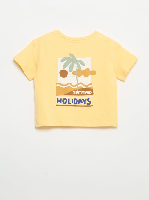 Kurzarm-T-Shirt aus Baumwolle mit Tropenmuster - Kiabi Kurzarm-T-Shirt aus Baumwolle mit Tropenmuster - Kiabi