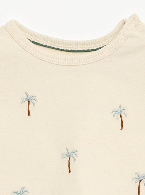 Kurzarm-T-Shirt aus Baumwolle mit Tropenmuster - Kiabi