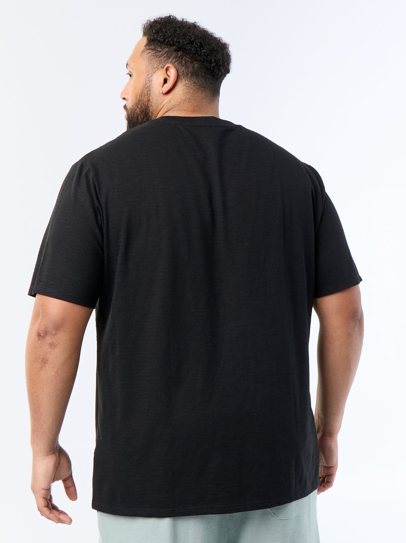 Kurzarm-T-Shirt aus Fantasie-Jersey Noir - Kiabi
