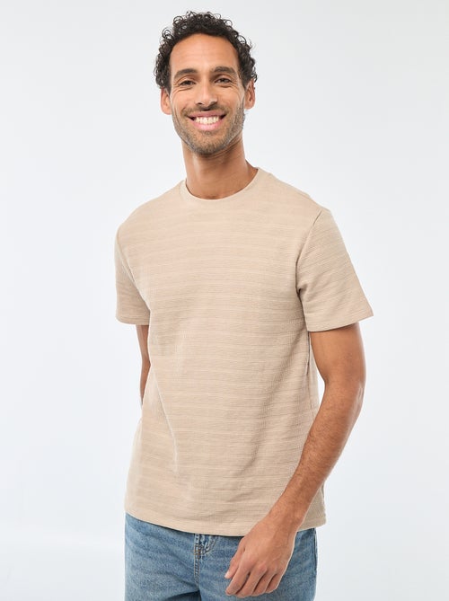 Kurzarm-T-Shirt aus Waffelstrick - Kiabi