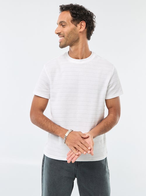 Kurzarm-T-Shirt aus Waffelstrick - Kiabi