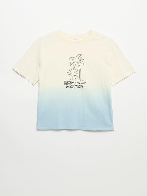 Kurzarm-T-Shirt bedruckt im Tie-Dye-Look - Kiabi