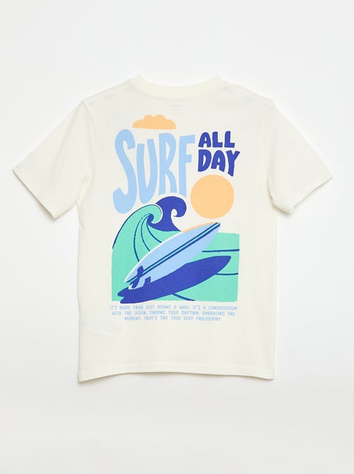 Kurzarm-T-Shirt, beidseitig bedruckt - Kiabi