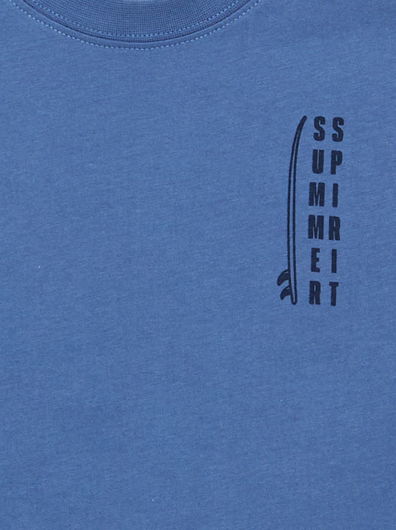 Kurzarm-T-Shirt Bleu - Kiabi