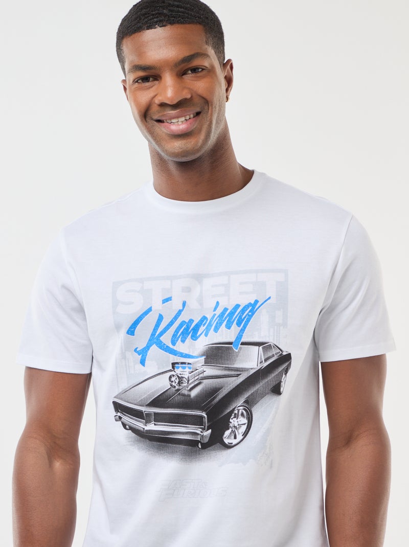 Kurzarm-T-Shirt 'Fast and Furious' Weiß - Kiabi
