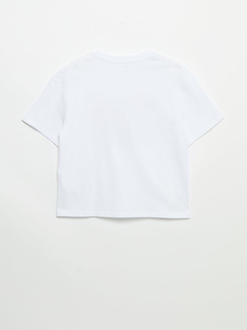 Kurzarm-T-Shirt im Vintage Skater-Look Blanc - Kiabi
