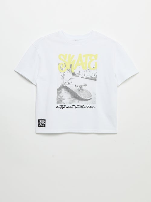 Kurzarm-T-Shirt im Vintage Skater-Look - Kiabi