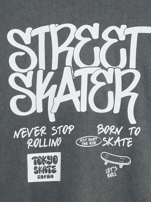 Kurzarm-T-Shirt im Vintage Skater-Look - Kiabi