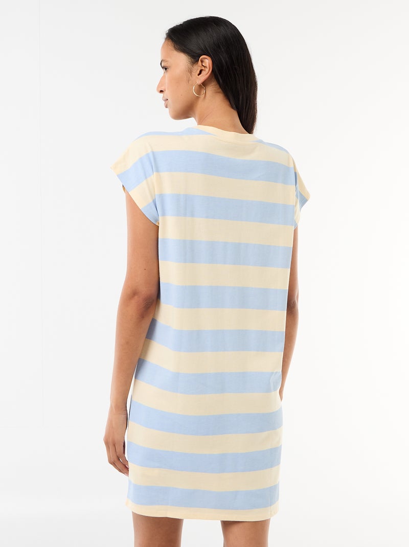 Kurzarm-T-Shirt-Kleid Blau - Kiabi