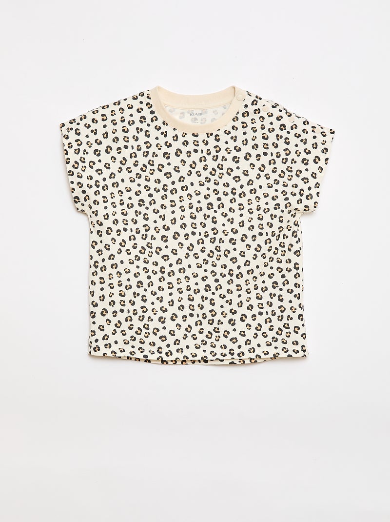 Kurzarm-T-Shirt – Kollektion zum einfachen Anziehen Beige - Kiabi