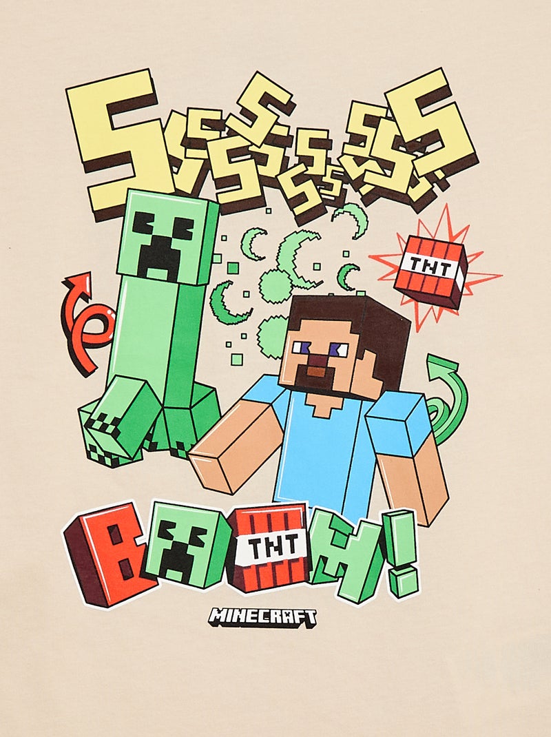 Kurzarm-T-Shirt \'Minecraft\' Beige - Kiabi