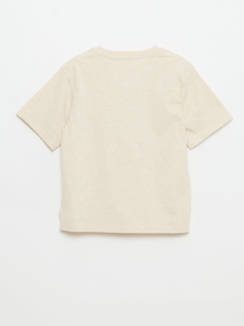 Kurzarm-T-Shirt mit Aufdruck Beige - Kiabi