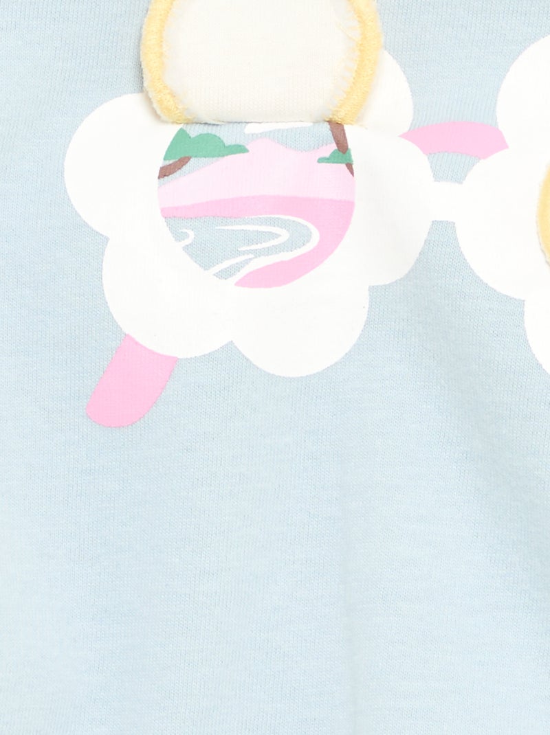 Kurzarm-T-Shirt mit Aufdruck Blau - Kiabi
