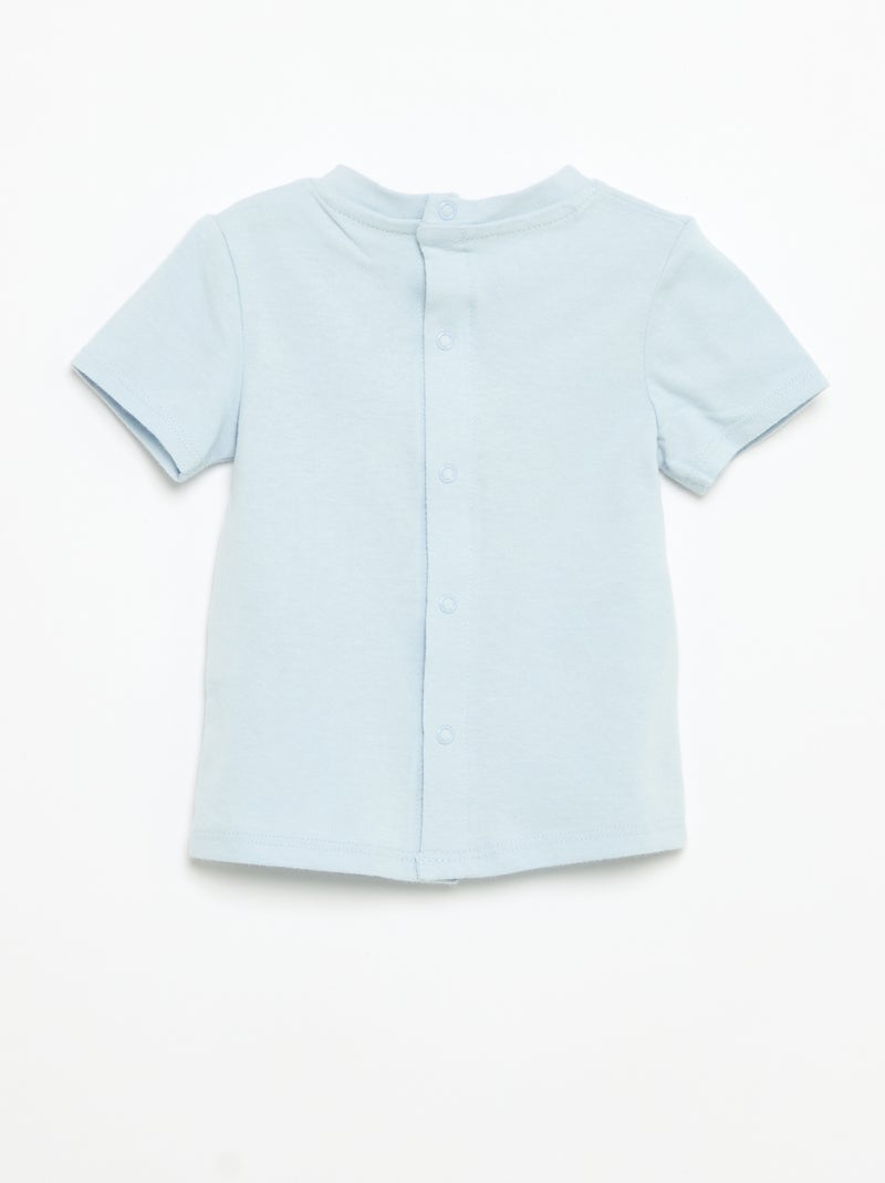 Kurzarm-T-Shirt mit Aufdruck Blau - Kiabi