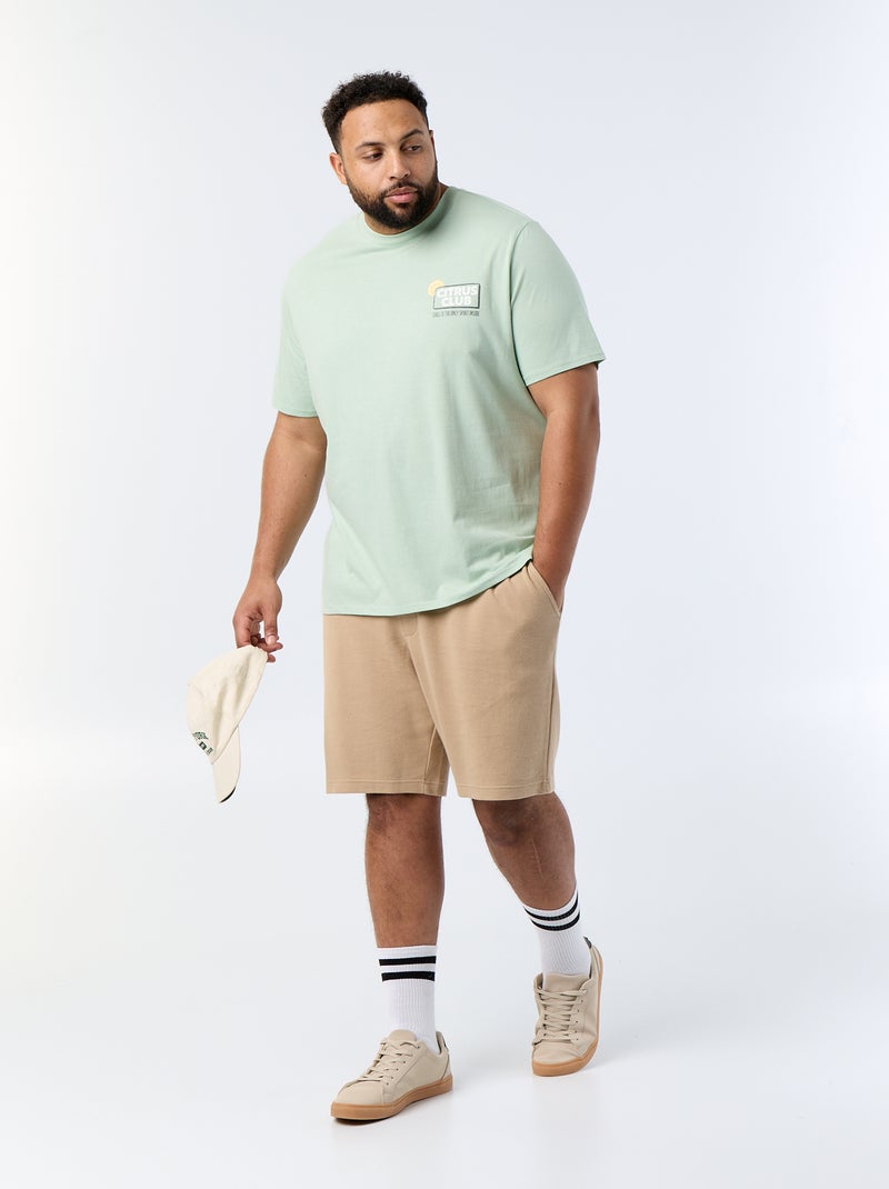 Kurzarm-T-Shirt mit Aufdruck Vert - Kiabi