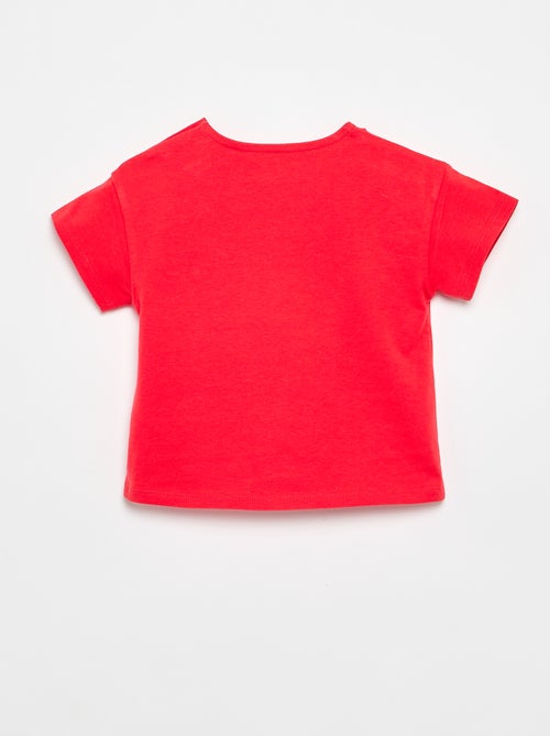 Kurzarm-T-Shirt mit aufgenähtem Herz - Kiabi