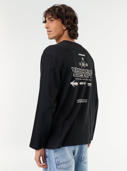 Kurzarm-T-Shirt mit beidseitigem Druck - Kiabi