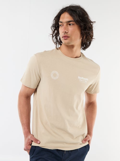 Kurzarm-T-Shirt mit beidseitigem Print - Kiabi