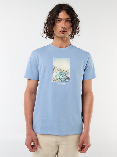 Kurzarm-T-Shirt mit beidseitigem Print - Kiabi