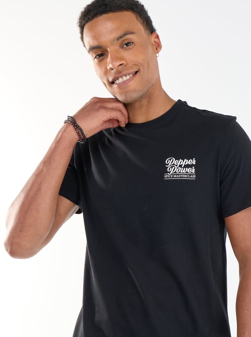 Kurzarm-T-Shirt mit beidseitigem Print - Kiabi