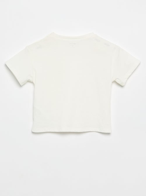 Kurzarm-T-Shirt mit Blumen auf der Schulter - Kiabi