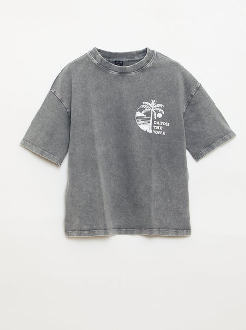 Kurzarm-T-Shirt mit Botschaftsprint - Kiabi
