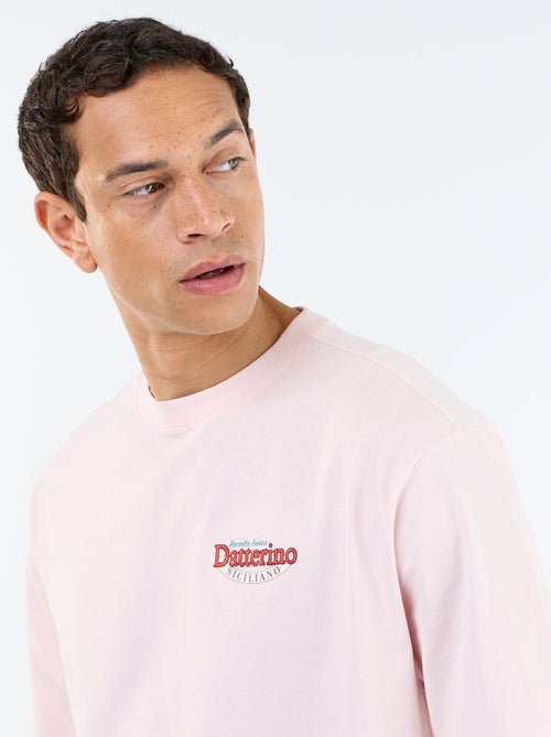 Kurzarm-T-Shirt mit Drucken und Stickereien vorne und hinten - Kiabi