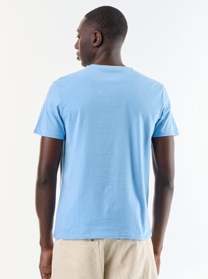 Kurzarm-T-Shirt mit Fantasie-Print Bleu - Kiabi