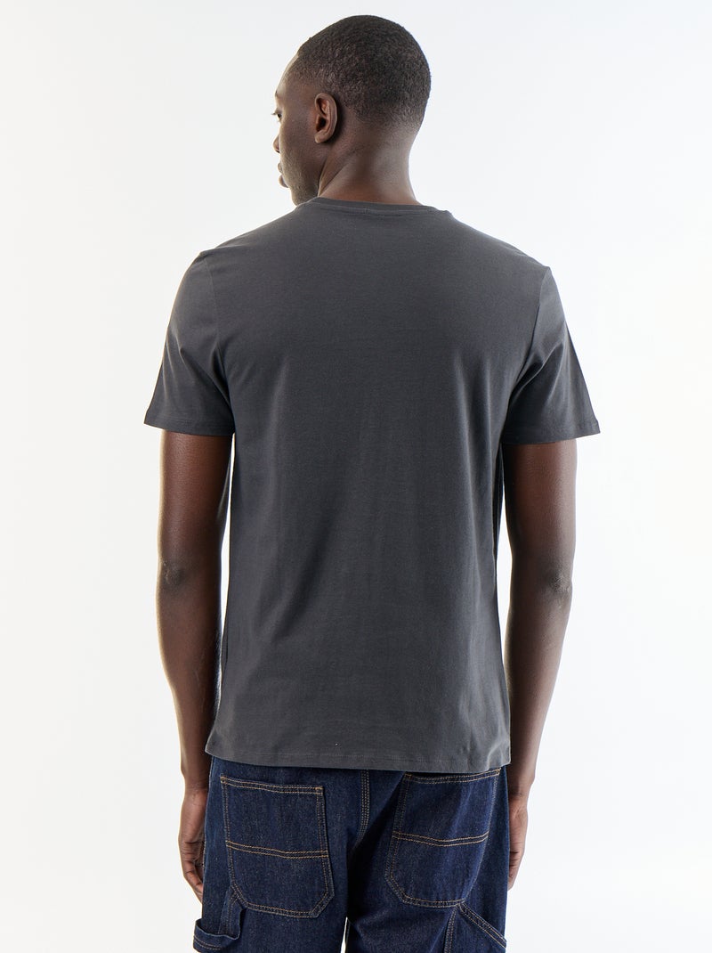 Kurzarm-T-Shirt mit Fantasie-Print Gris - Kiabi