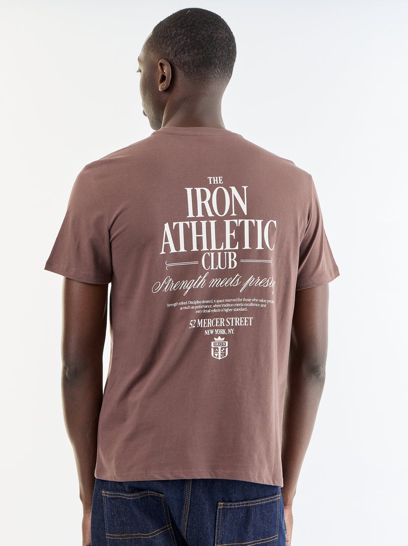 Kurzarm-T-Shirt mit Fantasie-Print Marron - Kiabi
