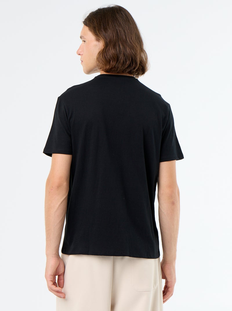 Kurzarm-T-Shirt mit Fantasie-Print Noir - Kiabi