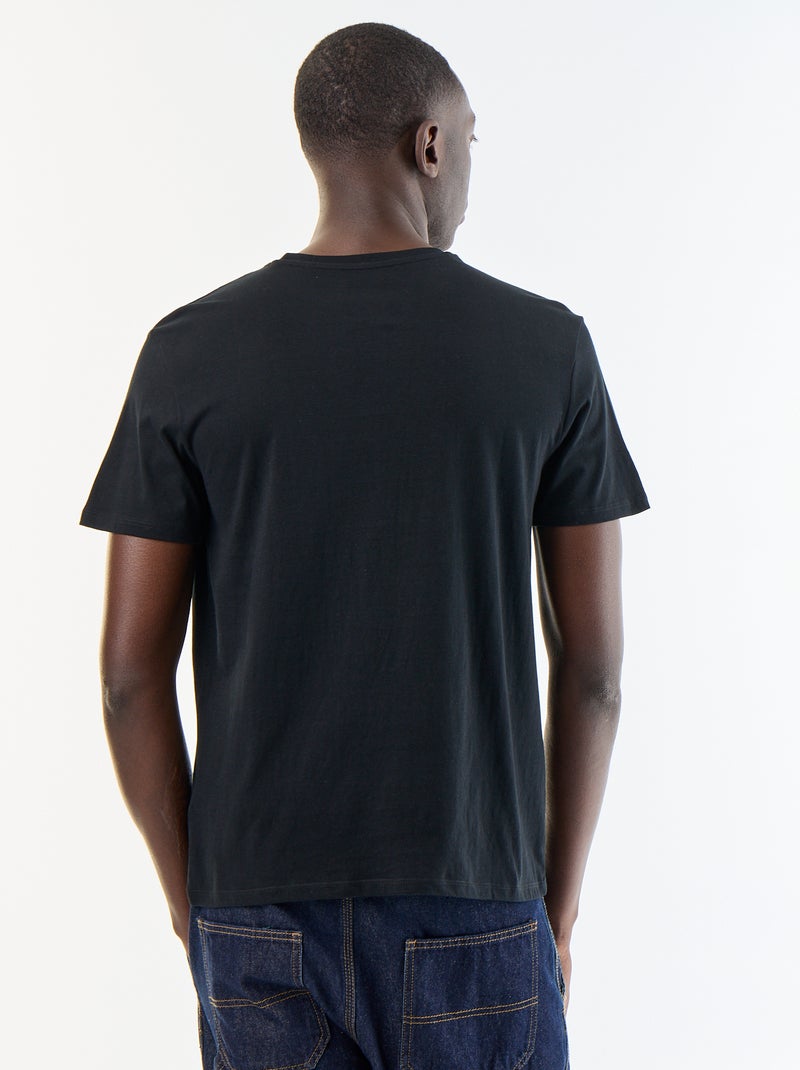 Kurzarm-T-Shirt mit Fantasie-Print Noir - Kiabi