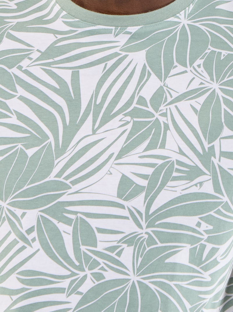 Kurzarm-T-Shirt mit Fantasie-Print Vert - Kiabi