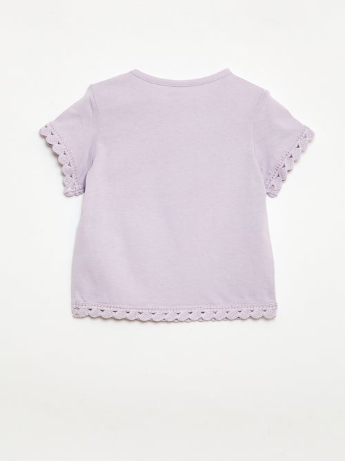 Kurzarm-T-Shirt mit Häkeldetails - Kiabi