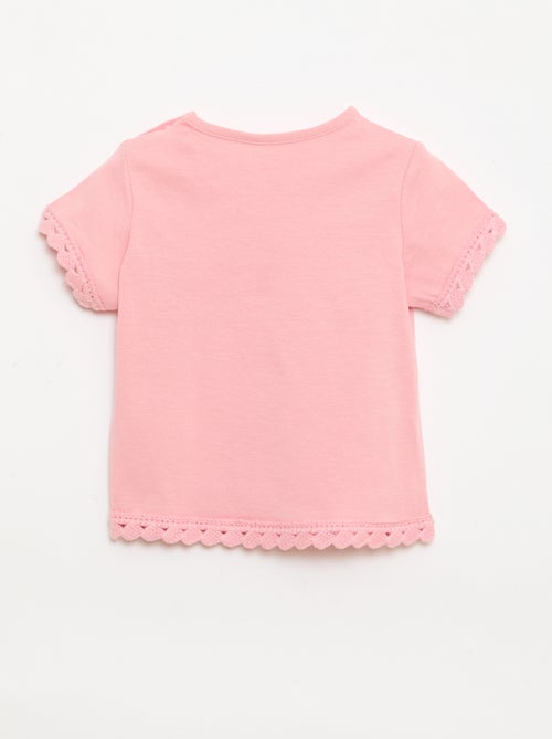 Kurzarm-T-Shirt mit Häkeldetails - Kiabi