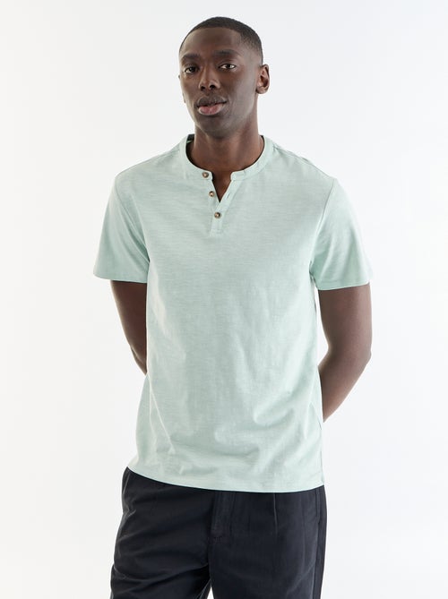 Kurzarm-T-Shirt mit Henley-Ausschnitt - Kiabi