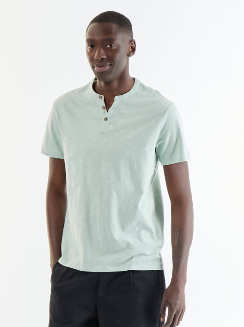 Kurzarm-T-Shirt mit Henley-Ausschnitt - Kiabi