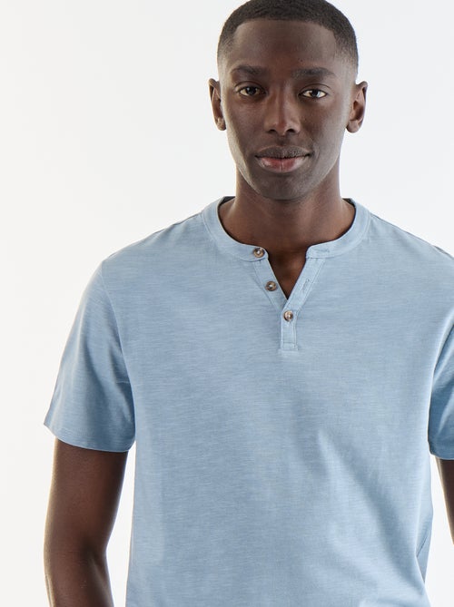 Kurzarm-T-Shirt mit Henley-Ausschnitt - Kiabi