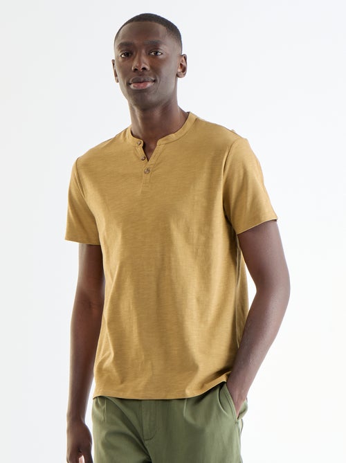 Kurzarm-T-Shirt mit Henley-Ausschnitt - Kiabi