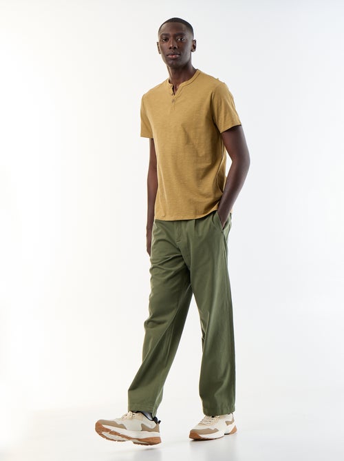 Kurzarm-T-Shirt mit Henley-Ausschnitt - Kiabi