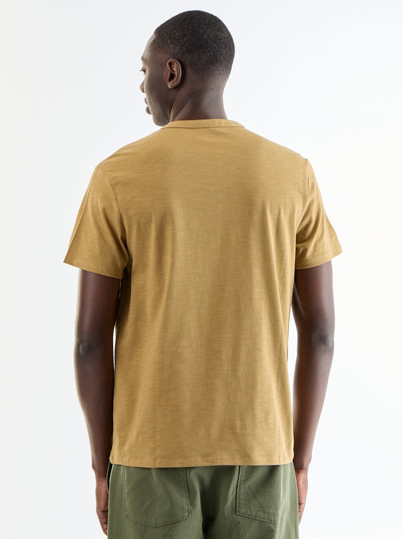 Kurzarm-T-Shirt mit Henley-Ausschnitt Grün - Kiabi
